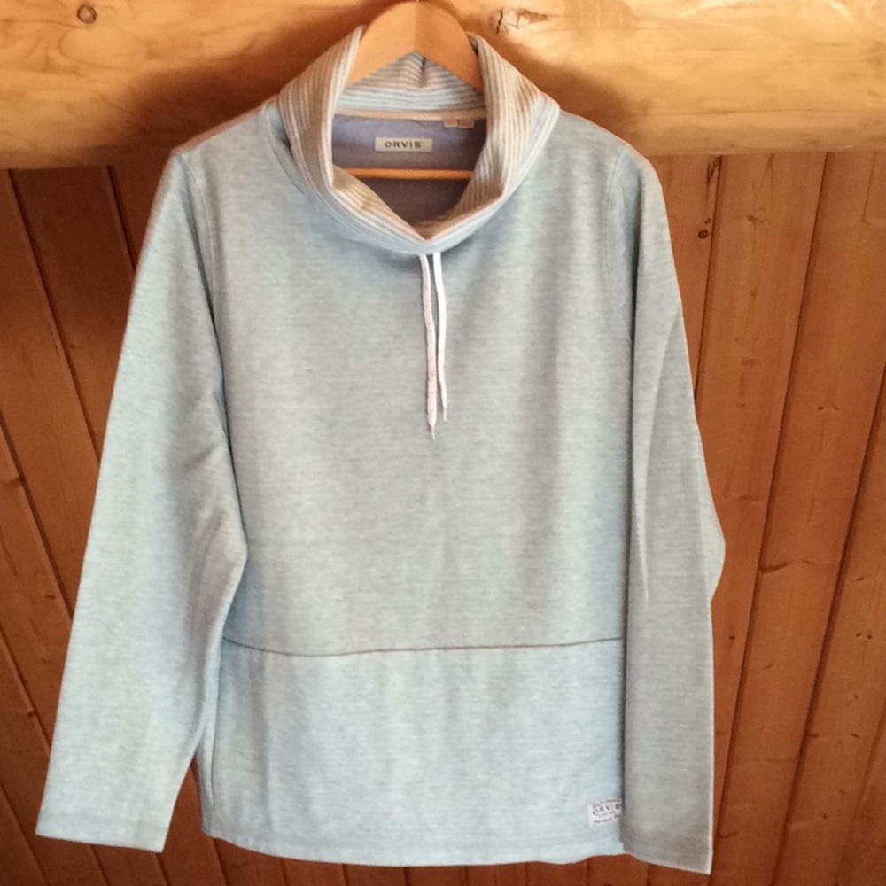 Orvis Cowell Neck Sweatshirt Light Blue
